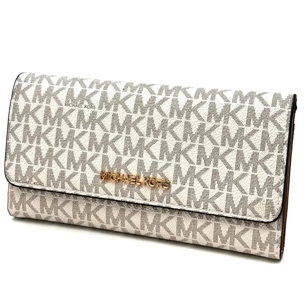 Michael Kors Large trifold Wallet Vanilla/Brown